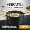 image:imageFarberware Forged Induction Ceramic Nonstick Sauce PanSoup Pot Dishwasher Safe Gold Color Stainless Steel Handle 3 Quart  TaupeBlack and Gold