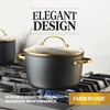 image:imageFarberware Forged Induction Ceramic Nonstick Sauce PanSoup Pot Dishwasher Safe Gold Color Stainless Steel Handle 3 Quart  TaupeBlack and Gold