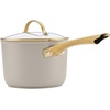 image:imageFarberware Forged Induction Ceramic Nonstick Sauce PanSoup Pot Dishwasher Safe Gold Color Stainless Steel Handle 3 Quart  TaupeTaupe