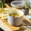 image:imageFarberware Forged Induction Ceramic Nonstick Sauce PanSoup Pot Dishwasher Safe Gold Color Stainless Steel Handle 3 Quart  TaupeTaupe