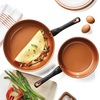 image:imageFarberware Glide Nonstick Frying Pan Set  Fry Pan Set  Skillet Set  925 Inch and 1125 Inch  Black10 Inch