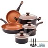 image:imageFarberware Glide Nonstick Frying Pan Set  Fry Pan Set  Skillet Set  925 Inch and 1125 Inch  Black11 Piece