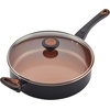 image:imageFarberware Glide Nonstick Frying Pan Set  Fry Pan Set  Skillet Set  925 Inch and 1125 Inch  Black4 Quart