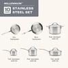 image:imageFarberware Millennium Stainless Steel Stockpot with Lid Induction Ready Compatible with All Cooktops Metal Utensil Safe 8 Quart Dutch Oven Dishwasher Safe  Stainless SteelCookware Set 10 Piece