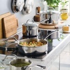 image:imageFarberware Millennium Stainless Steel Stockpot with Lid Induction Ready Compatible with All Cooktops Metal Utensil Safe 8 Quart Dutch Oven Dishwasher Safe  Stainless SteelCookware Set 10 Piece