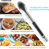 image:imageFarberware Pro Silicone Kitchen Tongs 12 Inch  OneHanded Locking Mechanism Scalloped Grip HeatResistant Stainless Steel Cooking Tongs Dishwasher SafeSteel Head One Hand Lock Tong