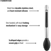 image:imageFarberware Pro Silicone Kitchen Tongs 12 Inch  OneHanded Locking Mechanism Scalloped Grip HeatResistant Stainless Steel Cooking Tongs Dishwasher SafeSilicone Head One Hand Lock