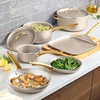 image:imageFarberware Radiant Nonstick CookwarePots and Pan Set with Lids and Prestige Kitchen Cooking Tools Dishwasher Safe 12 Piece Champagne