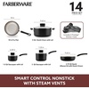 image:imageFarberware Smart Control Nonstick Cookware Pots and Pans Set 14 Piece Black