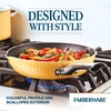 image:imageFarberware Style Nonstick Cookware Frying PanSkillet with Pour Spouts Dishwasher Safe 1125 Inch  BlueYellow