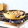 image:imageFarberware Style Nonstick Cookware Frying PanSkillet with Pour Spouts Dishwasher Safe 1125 Inch  BlueYellow