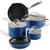 image:imageFarberware Style Nonstick Cookware Pots and Pans Set with Cooking Utensils Dishwasher Safe 10 Piece  YellowBlue