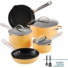 image:imageFarberware Style Nonstick Cookware Pots and Pans Set with Cooking Utensils Dishwasher Safe 10 Piece  YellowYellow