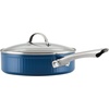 image:imageFarberware Style Nonstick Cookware Saute Pan with Lid Dishwasher Safe 3 Quart  BlueBlue