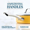 image:imageFarberware Style Nonstick Cookware Saute Pan with Lid Dishwasher Safe 3 Quart  BlueYellow