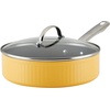 image:imageFarberware Style Nonstick Cookware Saute Pan with Lid Dishwasher Safe 3 Quart  BlueYellow