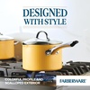 image:imageFarberware Style Nonstick Cookware Saute Pan with Lid Dishwasher Safe 3 Quart  BlueYellow