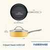 image:imageFarberware Style Nonstick Cookware Saute Pan with Lid Dishwasher Safe 3 Quart  BlueYellow