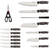 image:imageFarberware Triple Riveted Knife Block Set 15Piece Black Pine High CarbonStainless Steel Blades Ergonomic Handles Includes Natural Pinewood BlockBlack Pine