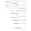 image:imageFarberware Triple Riveted Knife Block Set 15Piece Black Pine High CarbonStainless Steel Blades Ergonomic Handles Includes Natural Pinewood BlockWhite and Gold