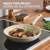 image:imageFarberware TrueCook Ceramic Plus InductionReady Dishwasher Safe 12Piece Cookware Set Steel BlueTaupe