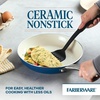 image:imageFarberware Vibrance Ceramic Nonstick Frying PansSkillet Set with Stainless Steel Handle Dishwasher Safe 8 Inch and 10 Inch Open Skillets  SilverBlue