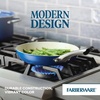image:imageFarberware Vibrance Ceramic Nonstick Frying PansSkillet Set with Stainless Steel Handle Dishwasher Safe 8 Inch and 10 Inch Open Skillets  SilverBlue