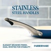 image:imageFarberware Vibrance Ceramic Nonstick Frying PansSkillet Set with Stainless Steel Handle Dishwasher Safe 8 Inch and 10 Inch Open Skillets  SilverBlue