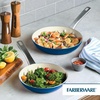 image:imageFarberware Vibrance Ceramic Nonstick Frying PansSkillet Set with Stainless Steel Handle Dishwasher Safe 8 Inch and 10 Inch Open Skillets  SilverBlue