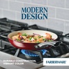 image:imageFarberware Vibrance Ceramic Nonstick Frying PansSkillet Set with Stainless Steel Handle Dishwasher Safe 8 Inch and 10 Inch Open Skillets  SilverRed