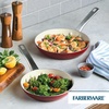 image:imageFarberware Vibrance Ceramic Nonstick Frying PansSkillet Set with Stainless Steel Handle Dishwasher Safe 8 Inch and 10 Inch Open Skillets  SilverRed