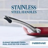 image:imageFarberware Vibrance Ceramic Nonstick Frying PansSkillet Set with Stainless Steel Handle Dishwasher Safe 8 Inch and 10 Inch Open Skillets  SilverRed