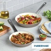 image:imageFarberware Vibrance Ceramic Nonstick Frying PansSkillet Set with Stainless Steel Handle Dishwasher Safe 8 Inch and 10 Inch Open Skillets  SilverSilver