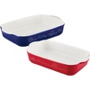 image:imageBon Voyage Ceramic Baking DishBakeware SetLasagna Pans Dishwasher Safe Oven to Table 2 Piece Baker Set  Mixed Colors2Piece Baker Set