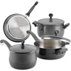 image:imageFarberware 120 Limited Edition Stainless Steel Cookware Pots and Pans Set with Prestige Kitchen Tools 10 Piece Aqua BluePewter Gray