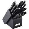 image:imageFarberware 15Piece Forged Triple Riveted Knife Block Set High CarbonStainless Steel Kitchen Knives RazorSharp Knife Set with Wood Block BlackBlack