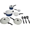 image:imageFarberware 17490 Ceramic Dishwasher Safe Nonstick Cookware Set  Pots and Pans Set  12 Piece BlueBlue