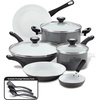 image:imageFarberware 17490 Ceramic Dishwasher Safe Nonstick Cookware Set  Pots and Pans Set  12 Piece BlueGray