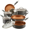 image:imageFarberware 21925 High Performance Nonstick Cookware Set  Pots and Pans Set Dishwasher Safe  17 Piece SilverGray