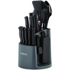 image:imageFarberware 30Piece SpinandStore Knife and Kitchen Tool Set with Rotating Storage Caddy High CarbonStainless Steel Kitchen Knives RazorSharp Knife Set BlackBlack