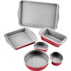 image:imageFarberware Disney Bake with Mickey Mouse Nonstick Bakeware Cake Pans Baking Sheet and LoafMeatloaf Pan 6 Piece Non Stick Bakeware Set  RedBakeware Set II