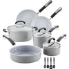 image:imageFarberware EcoAdvantage Ceramic Nonstick CookwarePots and Pans Set 13 Piece  GrayGray