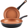 image:imageFarberware Glide Nonstick Frying Pan Set  Fry Pan Set  Skillet Set  925 Inch and 1125 Inch  Black925 Inch and 1125 Inch
