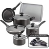 image:imageFarberware Nonstick Cookware Pots and Pans Set 15Piece Cooking UtensilsBlack