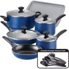 image:imageFarberware Nonstick Cookware Pots and Pans Set 15Piece Cooking UtensilsBlue