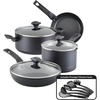 image:imageFarberware Power Base Nonstick CookwarePots and Pan Set 12 Piece  Matte Black