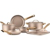 image:imageFarberware Radiant Nonstick CookwarePots and Pan Set with Lids and Prestige Kitchen Cooking Tools Dishwasher Safe 12 Piece Champagne