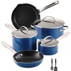 image:imageFarberware Style Nonstick Cookware Pots and Pans Set with Cooking Utensils Dishwasher Safe 10 Piece  YellowBlue