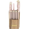image:imageFarberware Triple Riveted Knife Block Set 15Piece Black Pine High CarbonStainless Steel Blades Ergonomic Handles Includes Natural Pinewood BlockBlush and Gold