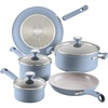 image:imageFarberware TrueCook Ceramic Plus InductionReady Dishwasher Safe 12Piece Cookware Set Steel BlueSteel Blue